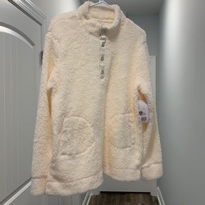 Soft and cozy white long sleeve coat
